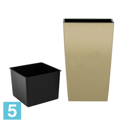 Высокое кашпо Prosperplast URBI SQUARE, кофе 33-l, 33-w, 61-h