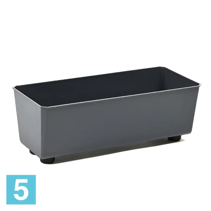 Кашпо на ножках Lamela Saga Eco Recycled, антрацит 37,5-l, 17-w, 14-h