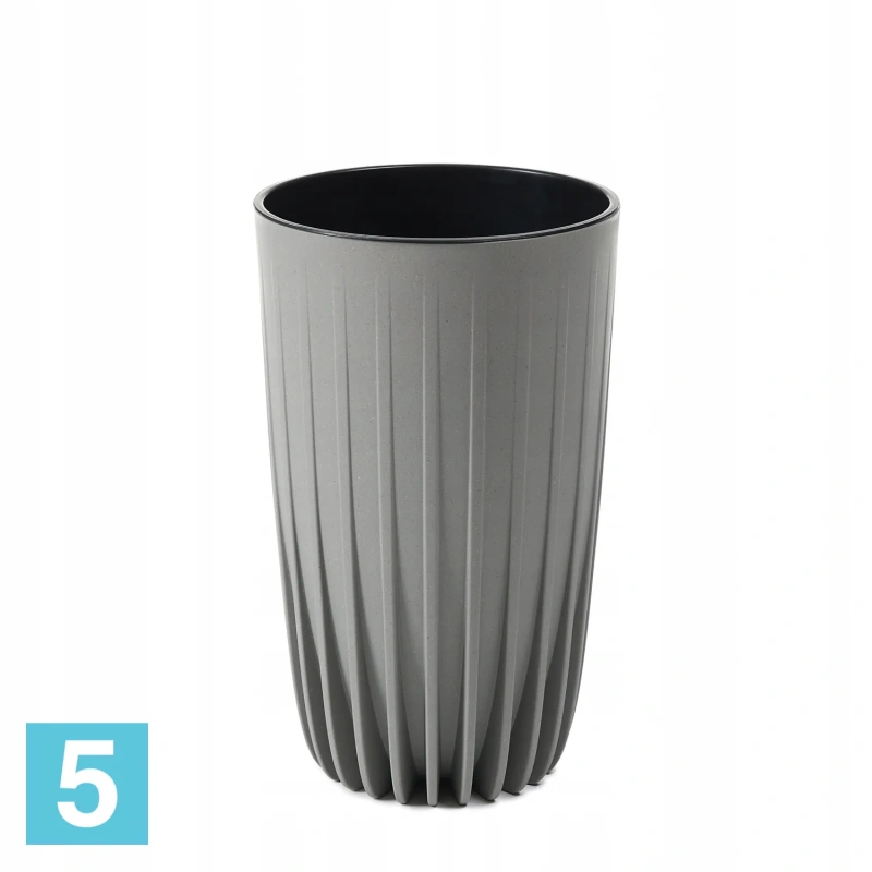 Кашпо Lamela Mira Eco Wood, серое 30-d, 51,5-h