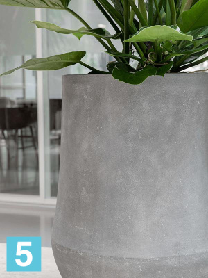 Кашпо Polystone coated plain darcy, сырое серое d-33 h-33 см