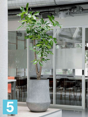 Кашпо Polystone coated plain darcy, сырое серое d-33 h-33 см