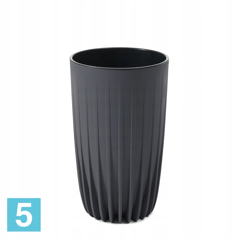 Кашпо Lamela Mira Eco Recycled, антрацит 25-d, 42-h
