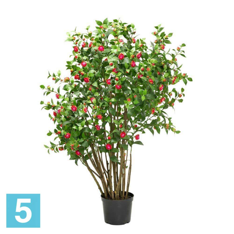 Камелия с бутонами искусственная Alseed, малиновая, h-140 см.