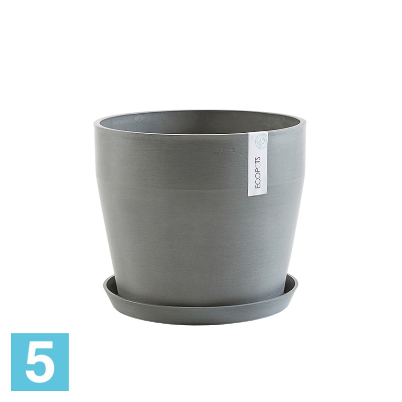 Напольное кашпо Ecopots Sankara, серое 40-d, 35-h