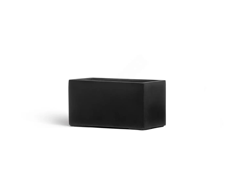 Кашпо TREEZ Effectory Black Stone Низкий прямоугольник, антрацит 100-l, 45-w, 45-h