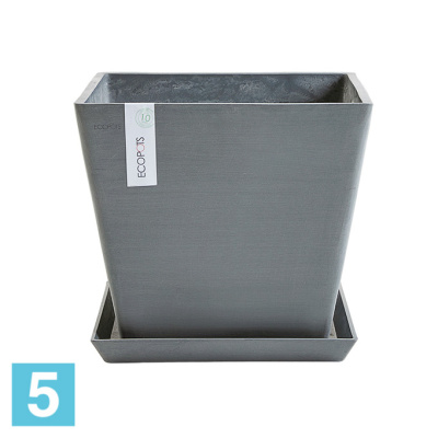 Напольное кашпо Ecopots Rotterdam, серое 40-l, 40-w, 35-h в #REGION_NAME_DECLINE_PP#