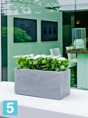 Кашпо Fiberstone balcony xs, серое l-40 w-20 h-20 см в #REGION_NAME_DECLINE_PP#