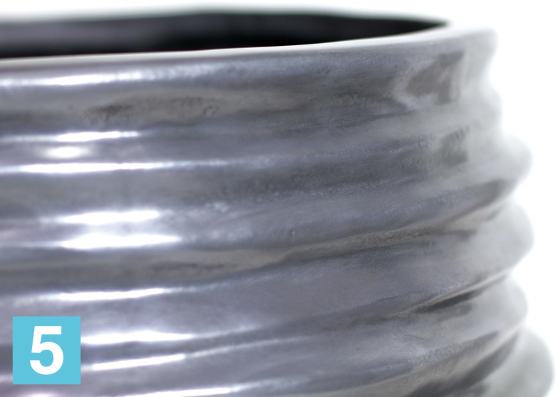 Высокое кашпо Fleur ami Toga Aluminium 42-d, 70-h, серебряное