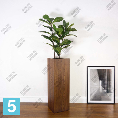 Кашпо CUBO DE MADERA - ALTO CRESTA 30-l, 30-w, 90-h (без вставки), коричневое в #REGION_NAME_DECLINE_PP#