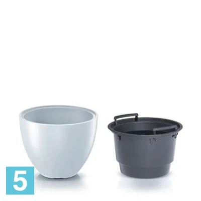 Кашпо Prosperplast HEOS конус, белое 47-d, 36-h