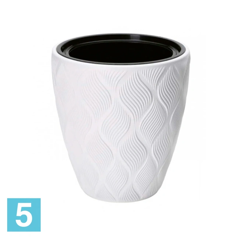 Кашпо FORM-PLASTIC Flow, белое 30-d, 32-h