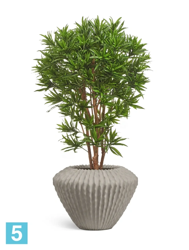 Кашпо TREEZ Effectory Moho Design-конус, белый песок 66-d, 50-h