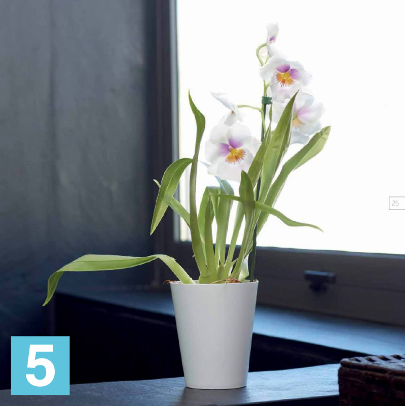 Настольное кашпо Artevasi Porto Orchid, белое 12-d, 15-h