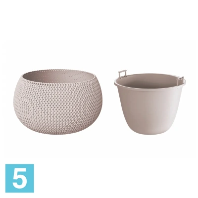 Напольное кашпо Prosperplast SPLOFY BOWL, мокко 37-d, 21-h