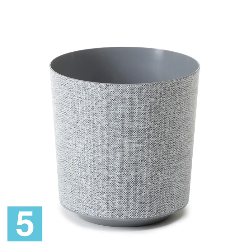 Кашпо Lamela GAMA Textil, серое 25,5-d, 27-h