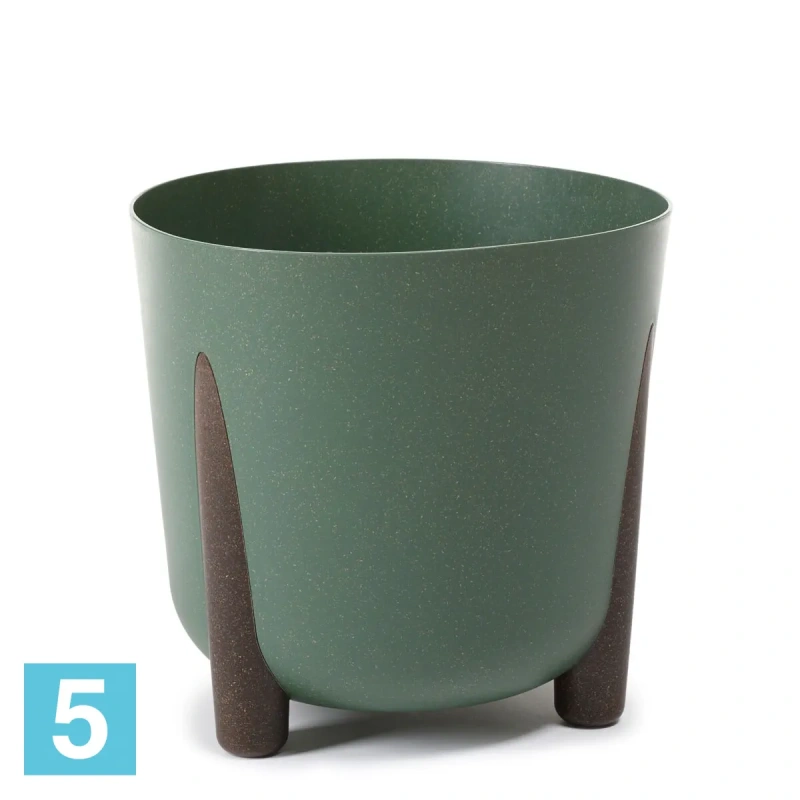 Кашпо Lamela Frida Eco Wood, зеленое 30-d, 28,5-h