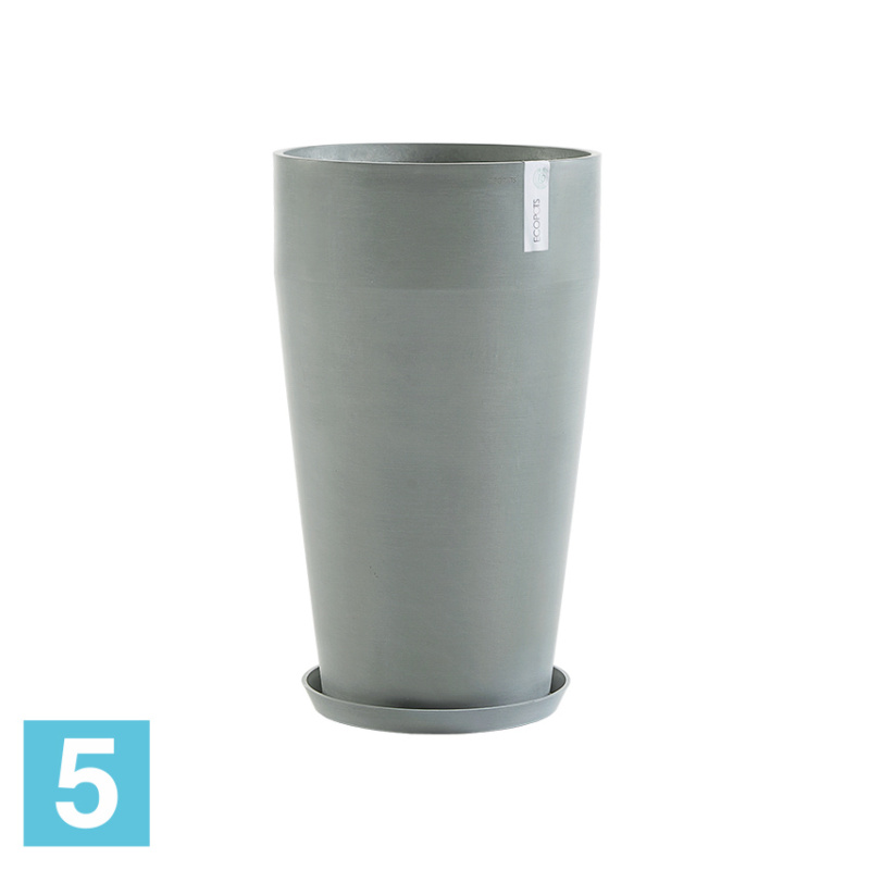 Высокое кашпо Ecopots Sankara-H, серо-голубое 45-d, 75-h