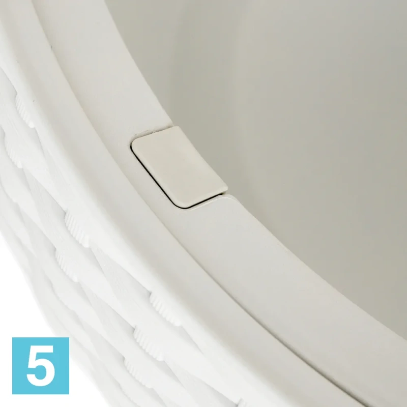 Подвесное кашпо Ola Dom Rattan, белое 34-d, 20,9-h