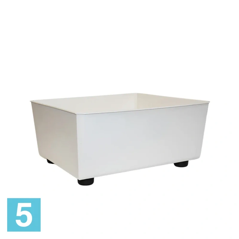 Кашпо на ножках Lamela Saga Eco Recycled, кремовое 28,5-l, 28,5-w, 14-h