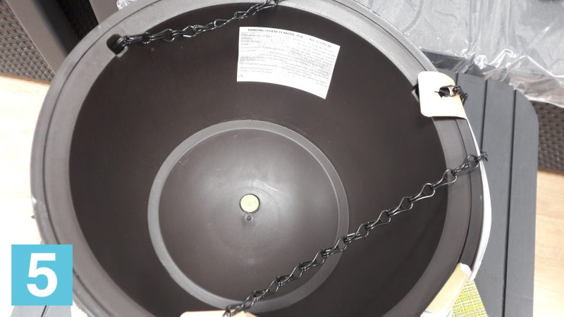 Кашпо Keter Rattan Hanging Sphere подвесное, aнтрацит 35-d, 22-h