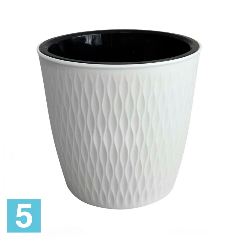 Кашпо Эльфпласт Kerama, белое 13,2-d, 11,8-h