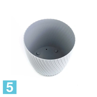 Кашпо FORM-PLASTIC Mika Eco круглое с поддоном, белое 26-d, 24,5-h