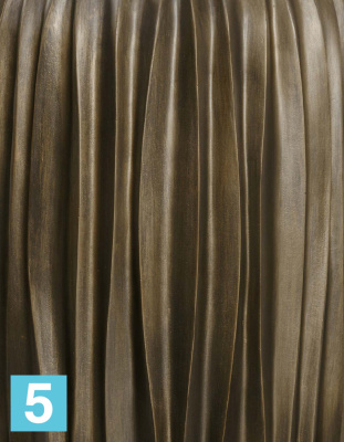 Кашпо с автополивом TREEZ Effectory Metal Высокий конус Design Wave, чернёная бронза, 34-d, 75-h