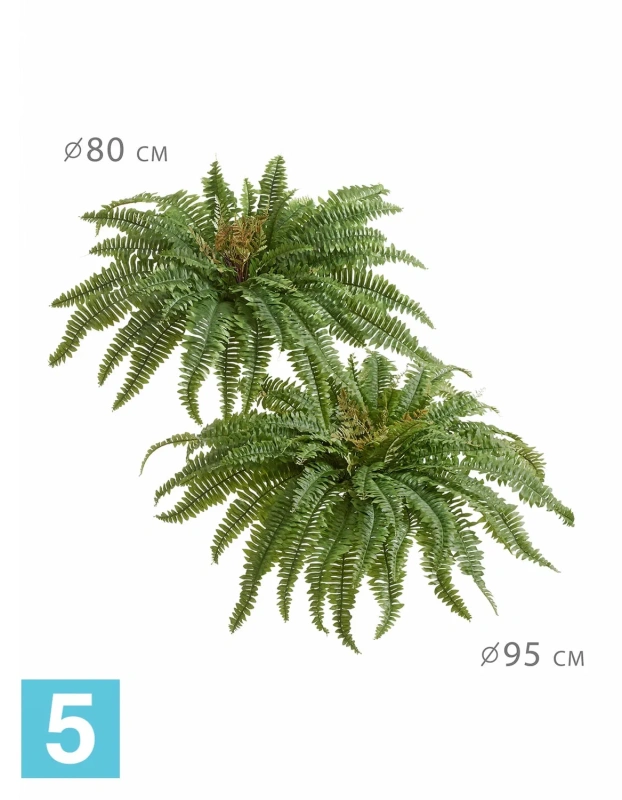 Искусственный Папоротник Бостон Новый натуральный зеленый TREEZ Collection 80-d, 30-h
