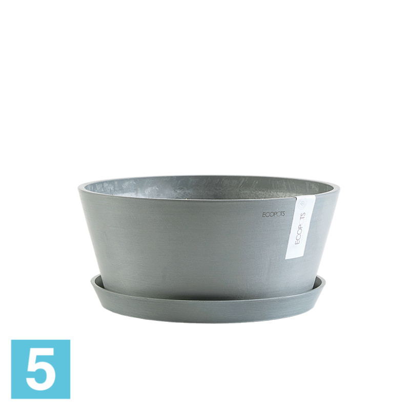 Напольное кашпо Ecopots Frankfurt, серо-голубое 41-d, 18-h