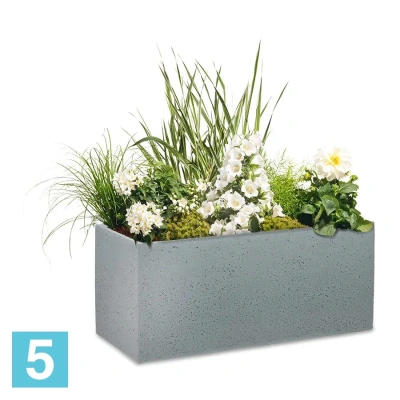 Кашпо Scheurich C-Cube Long, серый камень 60-l, 25-w, 26,5-h