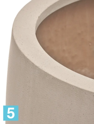 Кашпо TREEZ Effectory Beton Большой округлый конус, белый песок 70-d, 68-h