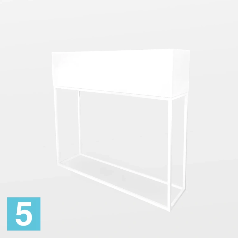 Кашпо на подставке КУБО ДЕ МАДЕРА 85-l, 22-w, 80-h, белое