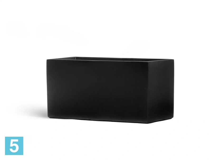 Кашпо TREEZ Effectory Black Stone Низкий прямоугольник, антрацит 80-l, 32-w, 37-h