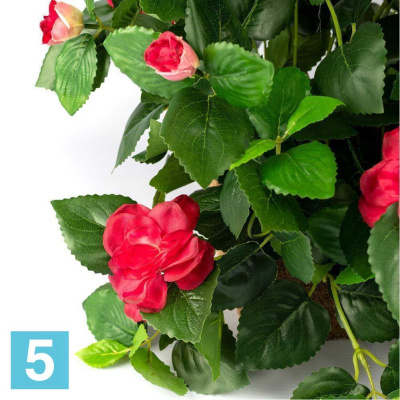 Гибискус махровый искусственный Alseed, h-30 см., латекс, в кокосовом боксе 50*20*10