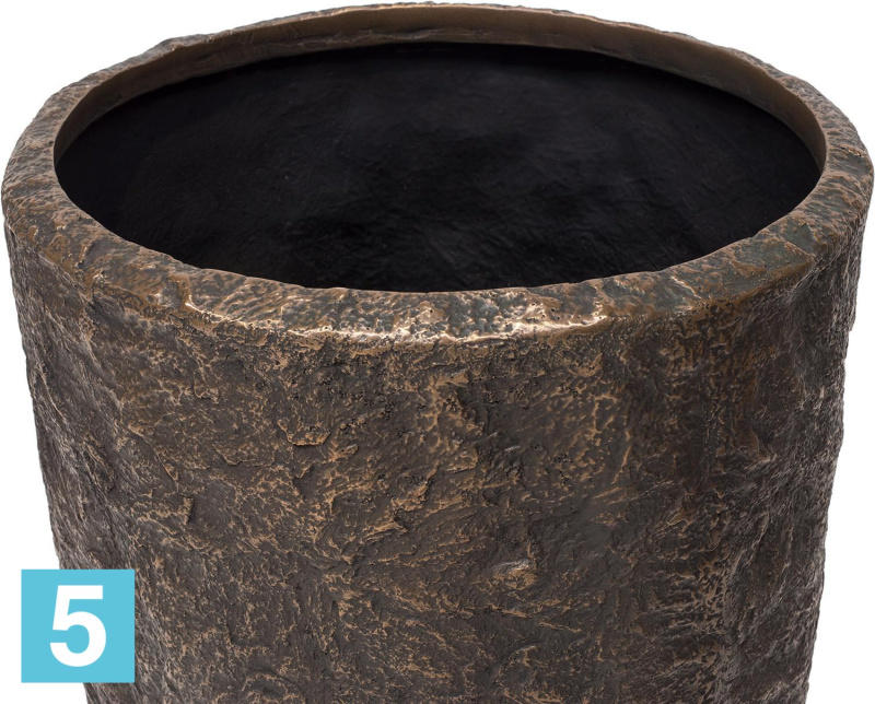 Высокое кашпо Fleur ami Rocky Planter 35-d, 79-h, бронзовое