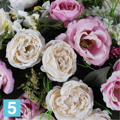 Композ. из пионов розы и орхидеи искусственная Alseed, d-50., h-35