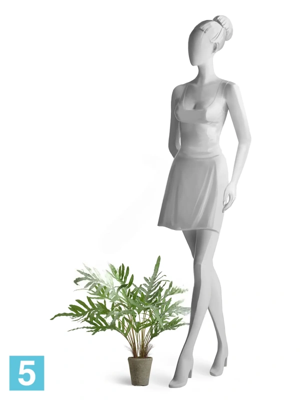 Искусственный Папоротник Рэббит Фут TREEZ Collection в керамическом кашпо 100h