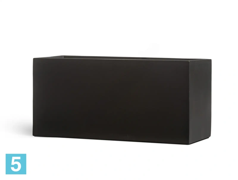 Кашпо TREEZ Effectory Black Stone Низкий прямоугольник, антрацит 80-l, 32-w, 37-h