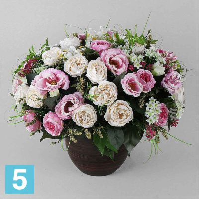 Композ. из пионов розы и орхидеи искусственная Alseed, d-50., h-35