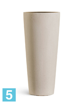 Кашпо с автополивом TREEZ Effectory Beton Высокий конус, белый песок 30-d, 61-h