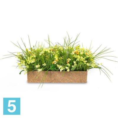 Цветы микс в кокосовом боксе искусственные Alseed, 50*10*10
