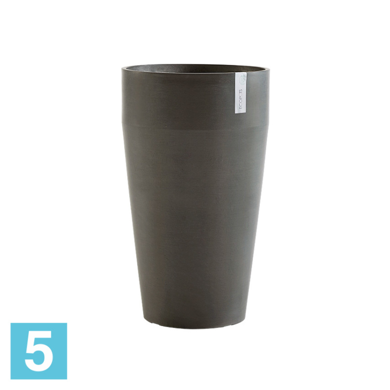 Высокое кашпо Ecopots Sankara-H, антрацит 45-d, 75-h