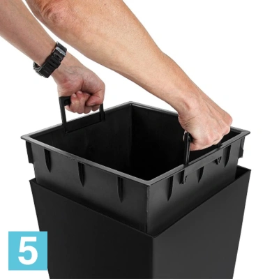 Высокое кашпо Prosperplast URBI SQUARE, антрацит 40-l, 40-w, 75-h