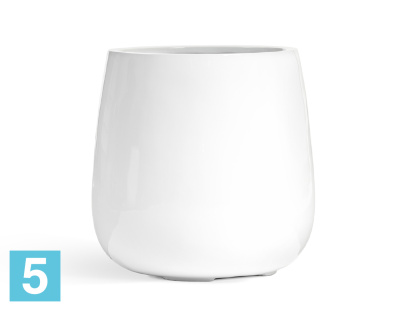 Кашпо TREEZ Effectory Gloss Design чаша, белый глянцевый лак 49-d, 50-h в #REGION_NAME_DECLINE_PP#