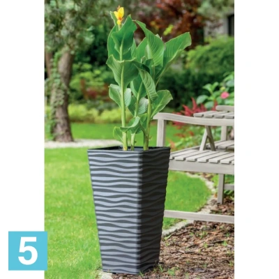 Кашпо FORM-PLASTIC Sahara Dunes Slim квадратное, белое 40-l, 40-w, 75-h