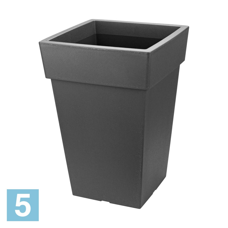 Кашпо IDEA ТУБУС квадратное, графитовое 30-l, 30-w, 44-h