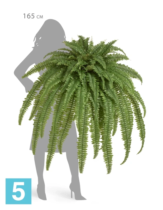 Искусственный Папоротник Бостон Новый Лардж свисающий TREEZ Collection 125-h
