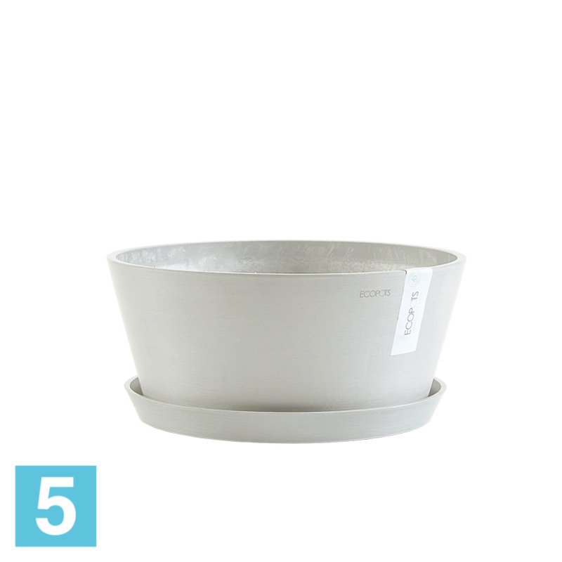 Напольное кашпо Ecopots Frankfurt, светло-серое 50-d, 26-h