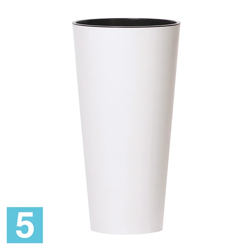 Высокое кашпо Prosperplast TUBUS SLIM, белое 20-d, 38-h