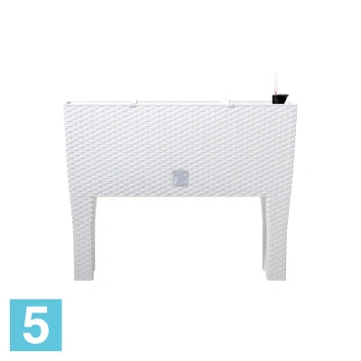 Прямоугольное кашпо Prosperplast RATO CASE HIGH с автополивом, белое 80-l, 33-w, 65-h